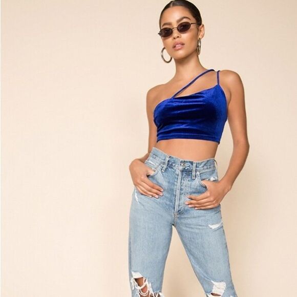 SUPERDOWN X REVOLVE electric blue crop top small - Picture 11 of 11